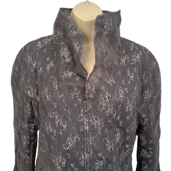 Jackie Rogers Black & Silver lace Patterned Blazer - Picture 6 of 11